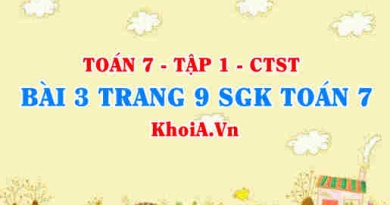 Bài 3 trang 9 SGK Toán 7 tập 1 Chân trời sáng tạo